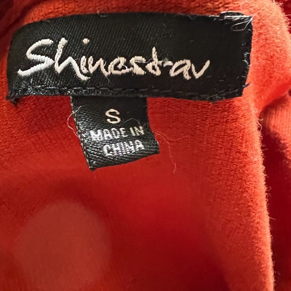 Shinestar Corduroy Cropped Jacket Burnt Orange with Fringe Hem Size S - Picture 8 of 8